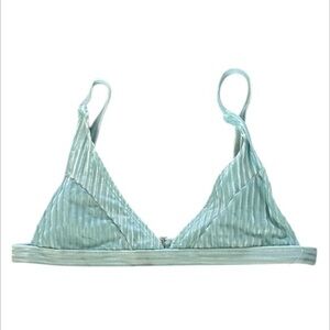Dippin' Daisys REVIBE baby blue velour bikini swim top size large NEW